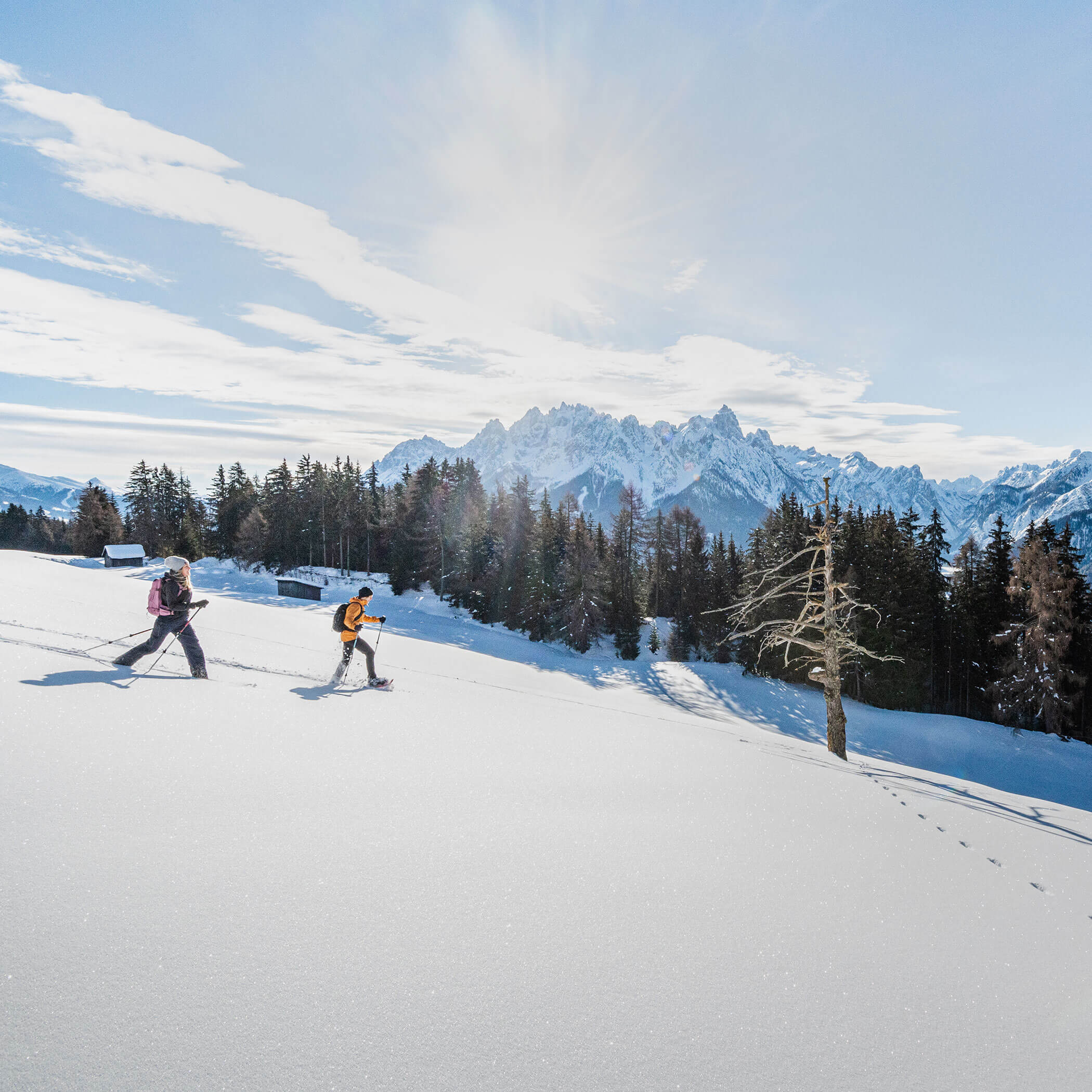 Winter active - snowshoeing